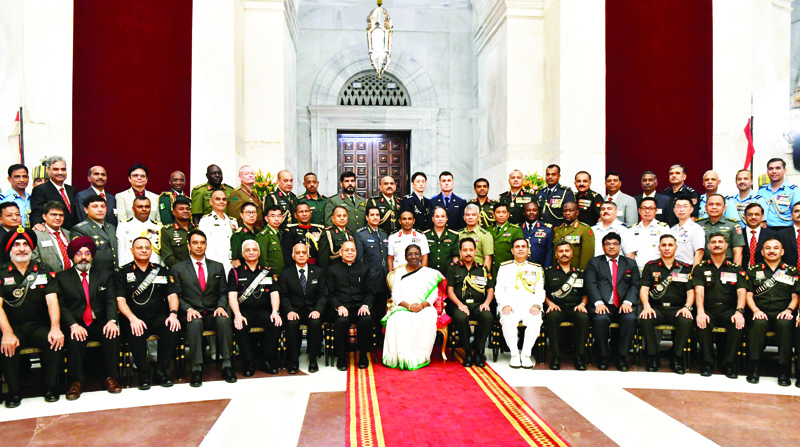 Faculty and course members of 62nd National Defence College Course called on President Droupadi Murmu at Rashtrapati Bhavan on Thursday.