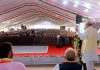 Union Minister for Home Affairs and Cooperation, Amit Shah addressing at the AGM of District Cooperatives of Amreli, in Gujarat on Sunday.