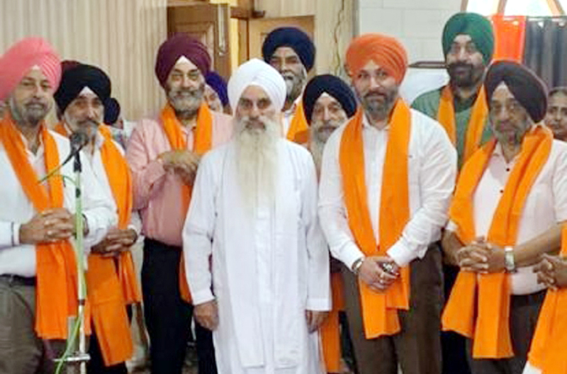 Mahant Manjeet Singh with members of new Coordination Committee at Jammu on Wednesday.