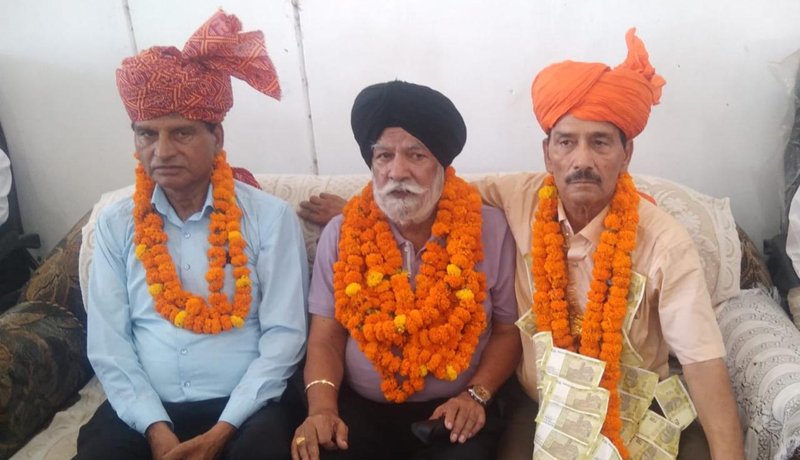 Newly elected office bearers of All J&K Saini Sabha posing for photograph. Newly elected office bearers of All J&K Saini Sabha posing for photograph.