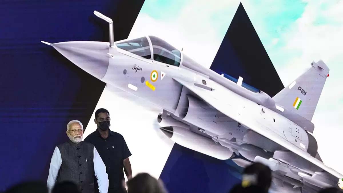 Prime Minister Narendra Modi at the inauguration of DefExpo 22, in Gandhinagar.