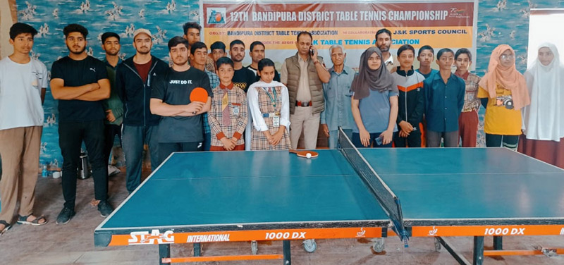 Officials during inaugural ceremony of District TT Championship at Bandipora on Thursday. Officials during inaugural ceremony of District TT Championship at Bandipora on Thursday.