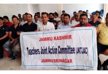 Members of JKTJAC meeting at Udhampur on Sunday.