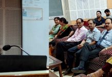 Assistant Prof. Dr Urvershi Kotwal delivering lecture at MIER College of Education Jammu on Sunday.