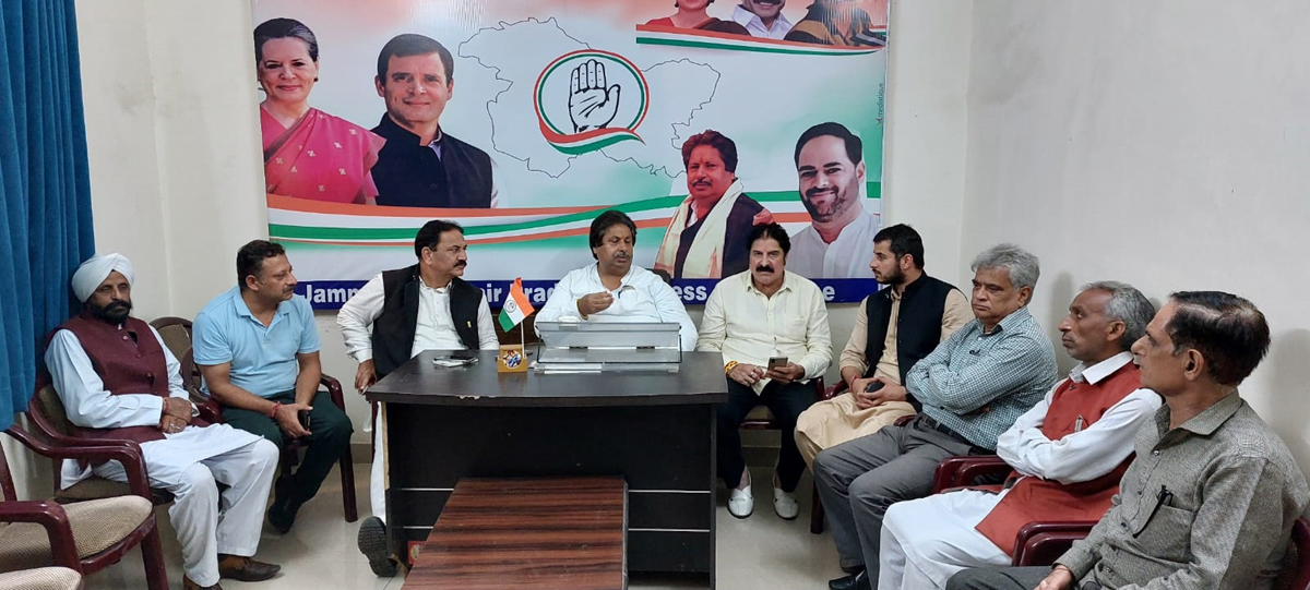 JKPCC working president Raman Bhalla addressing party functionaries meeting in Jammu on Friday. JKPCC working president Raman Bhalla addressing party functionaries meeting in Jammu on Friday.