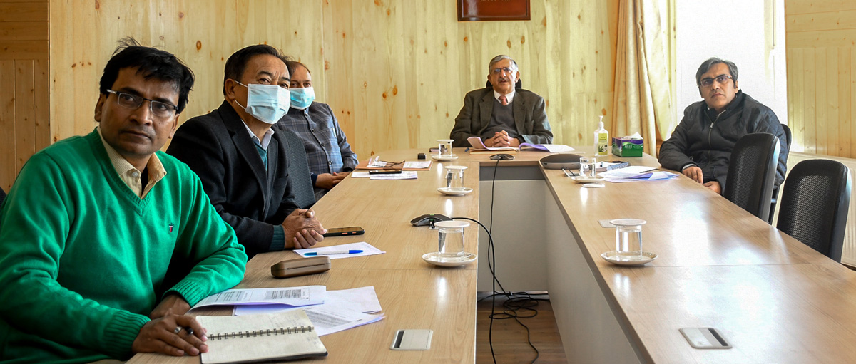 Advisor Ladakh, Umang Narula chairing meeting at Leh. Advisor Ladakh, Umang Narula chairing meeting at Leh.