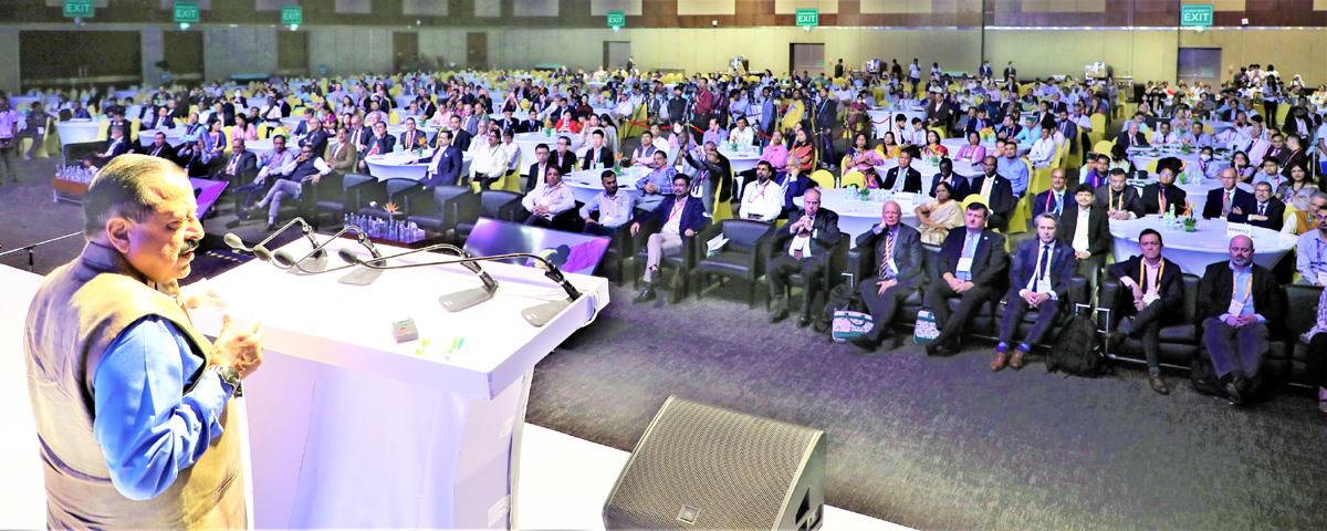 Union Minister Dr Jitendra Singh addressing the 5-day UN World Geospatial Information Congress (UN-WGIC) 2022, at Hyderabad on Tuesday.Union Minister Dr Jitendra Singh addressing the 5-day UN World Geospatial Information Congress (UN-WGIC) 2022, at Hyderabad on Tuesday. Union Minister Dr Jitendra Singh addressing the 5-day UN World Geospatial Information Congress (UN-WGIC) 2022, at Hyderabad on Tuesday.