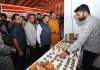 Union Minister Dr Jitendra Singh taking round of stalls after inaugurating the first of its kind Startup Expo at Jammu on Friday. -Excelsior/Rakesh