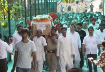 A view of funeral procession of DGP Hemant Lohia. -Excelsior/Rakesh
