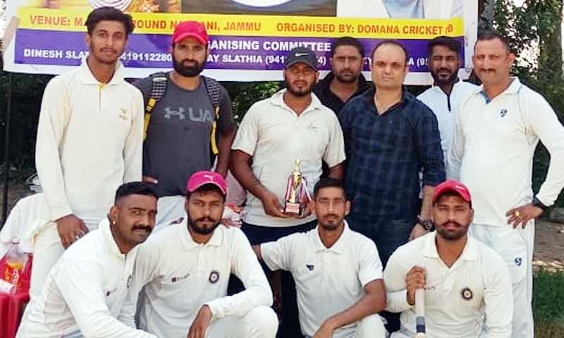 Winning team posing for a group photograph at Nagbani in Jammu on Wednesday. Winning team posing for a group photograph at Nagbani in Jammu on Wednesday.