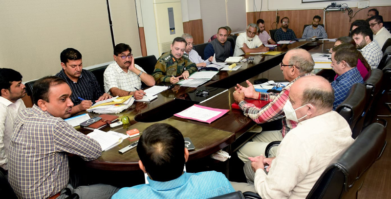 Div Com Ramesh Kumar chairing a meeting at Jammu on Friday. Div Com Ramesh Kumar chairing a meeting at Jammu on Friday.
