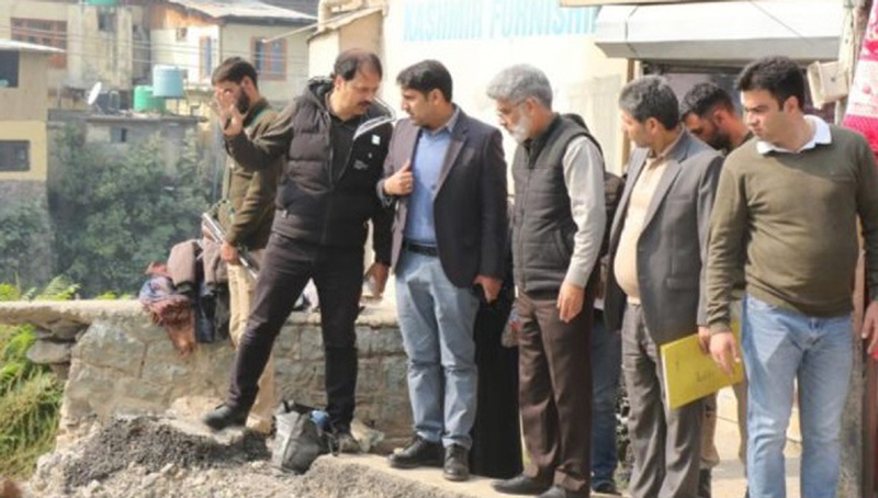 DC Srinagar during visit to an area. DC Srinagar during visit to an area.