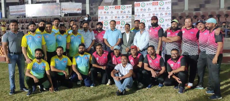 Winning team posing for a group photograph with chief guest, Gourav Gupta and others at MA Stadium. Winning team posing for a group photograph with chief guest, Gourav Gupta and others at MA Stadium.