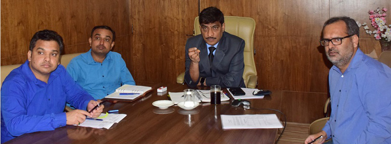 Chief Secretary interacting with visiting officers through online mode. Chief Secretary interacting with visiting officers through online mode.