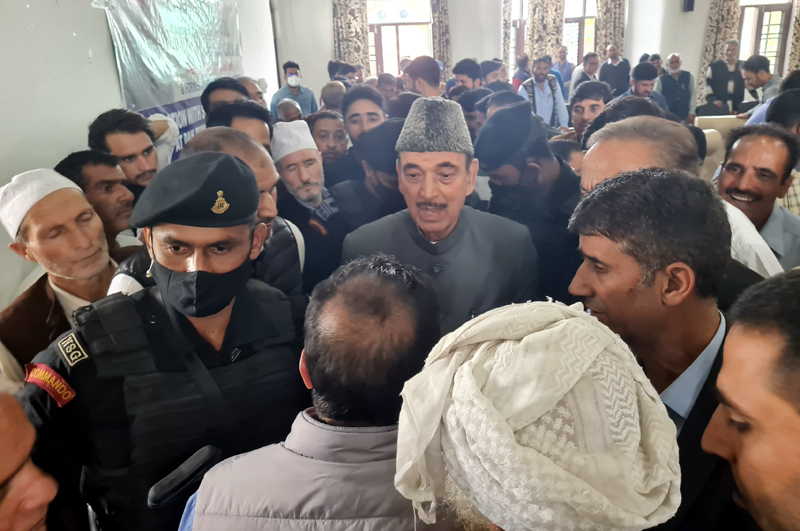 Ghulam Nabi Azad during visit to Anantnag. -Excelsior/Sajad Ghulam Nabi Azad during visit to Anantnag. -Excelsior/Sajad