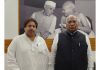 JKPCC working president Raman Bhalla at a meeting with AICC president Mallikarjun Kharge in Delhi.