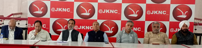 NC Provincial president Rattan Lal Gupta & others at a party meeting in Jammu. NC Provincial president Rattan Lal Gupta & others at a party meeting in Jammu.