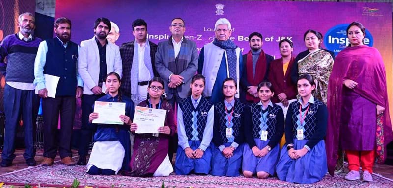 Lt Governor Manoj Sinha felicitating the winners of National Anthem Round-2. Lt Governor Manoj Sinha felicitating the winners of National Anthem Round-2.