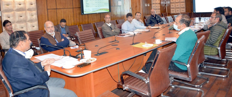 Advisor Rajeev Rai Bhatnagar chairing a meeting at Srinagar on Saturday. Advisor Rajeev Rai Bhatnagar chairing a meeting at Srinagar on Saturday.