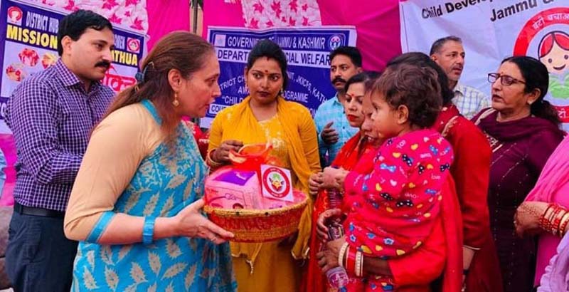 Sheetal Nanda during visit to Kathua on Saturday. Sheetal Nanda during visit to Kathua on Saturday.