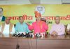 BJP leaders during a press conference at Jammu on Sunday. -Excelsior/Rakesh