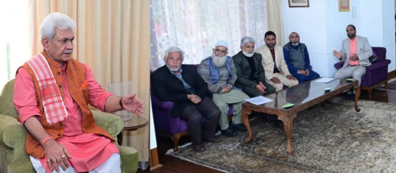 Lt Governor Manoj Sinha meeting a public delegation from Kulgam. Lt Governor Manoj Sinha meeting a public delegation from Kulgam.