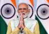 Prime Minister Narendra Modi addresses on the UN World Geospatial International Congress, via video message in New Delhi on Tuesday. (UNI)