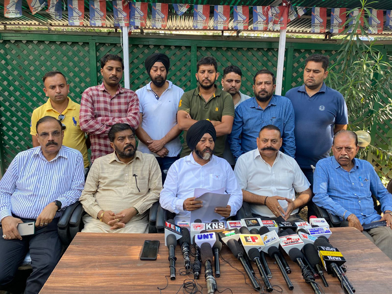 Apni Party provincial president, Manjit Singh addressing press conference in Jammu on Wednesday. Apni Party provincial president, Manjit Singh addressing press conference in Jammu on Wednesday.