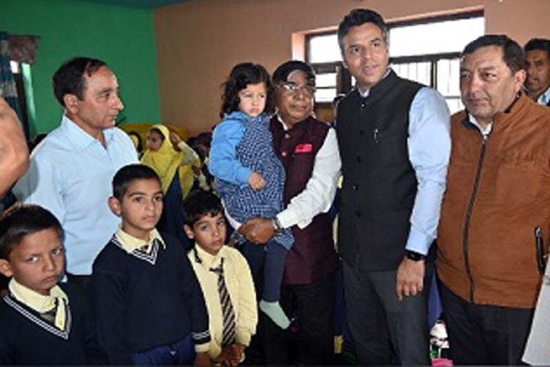 Union MoS Education during visit to a school in Kulgam. Union MoS Education during visit to a school in Kulgam.