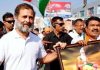 Congress leader Rahul Gandhi during the Bharat Jodo Yatra, in Mahbubnagar district on Sunday. (UNI)