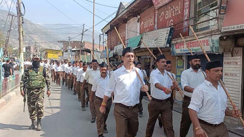 RSS Swayamsevaks taking out march. -Excelsior/Tilak Raj RSS Swayamsevaks taking out march. -Excelsior/Tilak Raj