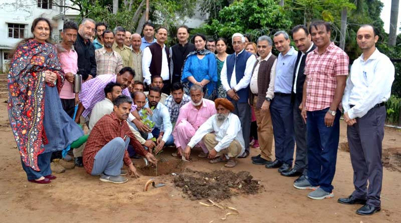 VC JU Prof Umesh Rai and other guests during land reclamation drive. VC JU Prof Umesh Rai and other guests during land reclamation drive.