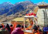 The deity of Kedarnath temple being taken to Ukhimath in a Doli following the closure of doors of Baba Kedarnath temple for the winter, Kedarnath on Thursday. (UNI)