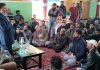 Apni Party president, Altaf Bukhari speaking at a party meeting in Srinagar on Sunday.
