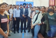 ADC Harvinder Singh posing for a group photograph after interaction with SKUAST-J students.