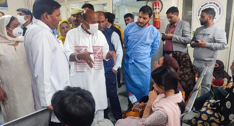 Union Minister for Social Justice and Empowerment Dr Virendra Kumar during visit to Srinagar on Friday. Union Minister for Social Justice and Empowerment Dr Virendra Kumar during visit to Srinagar on Friday.