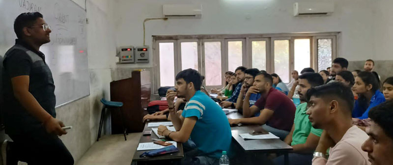 IAS Suchiter Sharma interacting with civil services aspirants at SR College of Competitions on Sunday. IAS Suchiter Sharma interacting with civil services aspirants at SR College of Competitions on Sunday.