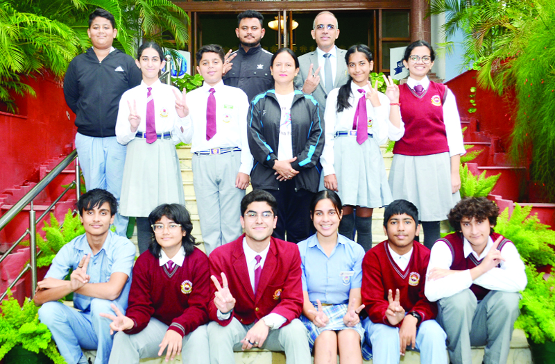 Winners posing for a group photograph at KC Public School Jammu. Winners posing for a group photograph at KC Public School Jammu.