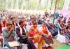 Union Minister Dr Jitendra Singh addressing a BJYM rally at Ramban on Sunday. -Excelsior/Parvez