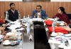 Div Com Ramesh Kumar chairing a meeting in Jammu.