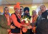 BJP leaders welcoming NC leaders into party on Tuesday.