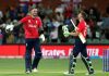 Jos Buttler and Alex Hales celebrating after wining the second semi-final of ICC T20 World Cup against India at Adelaide on Thursday. (UNI)