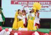 Students performing during ‘Youth Fest’ at Aryans Group of Colleges at Rajpura in Punjab.