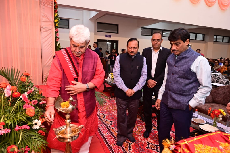 Lt Governor Manoj Sinha during a function at GCW, Parade on Tuesday. Lt Governor Manoj Sinha during a function at GCW, Parade on Tuesday.