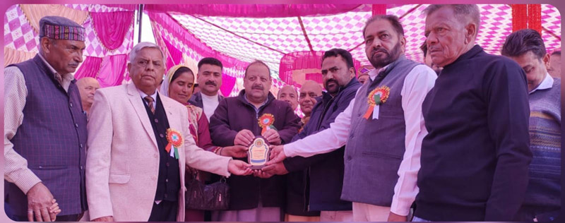BJP leader Devender Singh Rana during Annual Day of National Academy High School in Nagrota.