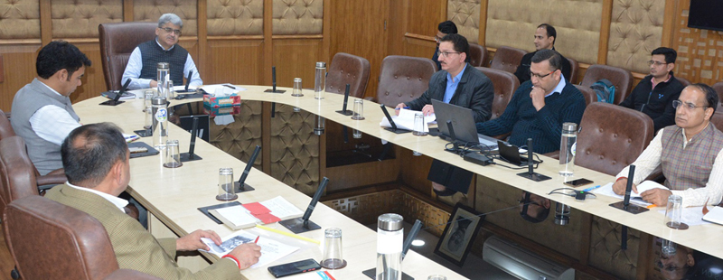 Addl. Chief Secy Atal Dulloo reviewing implementation of PM Kisan at a meeting in Jammu. Addl. Chief Secy Atal Dulloo reviewing implementation of PM Kisan at a meeting in Jammu.