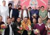 Newly nominated NC Provincial Committee members with senior leaders of the party at Jammu on Thursday.