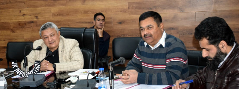 DC Vishesh Paul Mahajan chairing a meeting at Doda. DC Vishesh Paul Mahajan chairing a meeting at Doda.