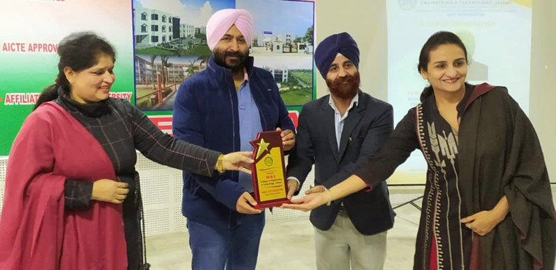 Pardeep Dutta with faculty and students at the function on Monday. Pardeep Dutta with faculty and students at the function on Monday.