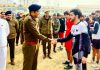 Chief guest, SSP Sandeep Mehta interacting with players at DPL Anantnag on Monday.